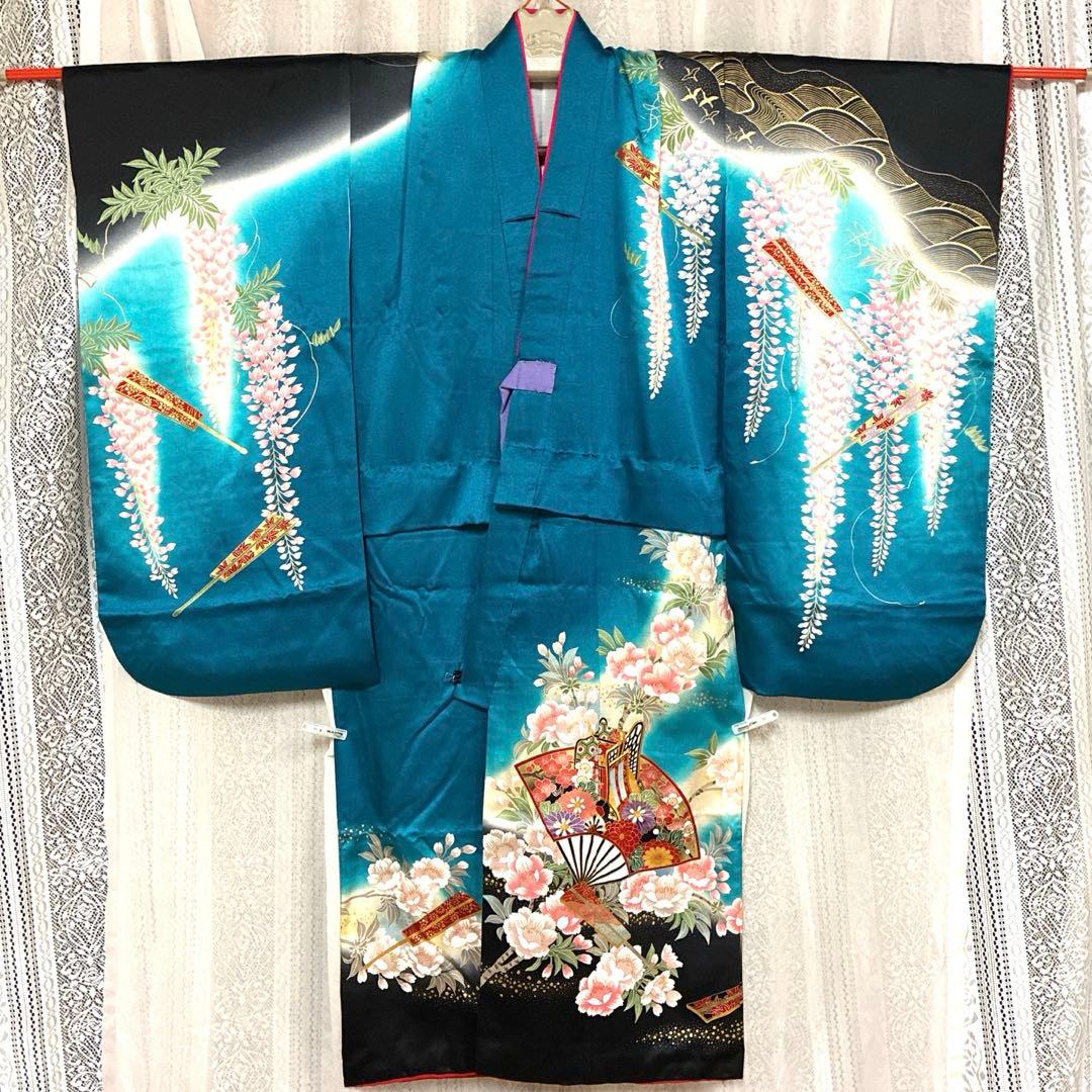 七五三　七歳　正絹着物　帯のセット