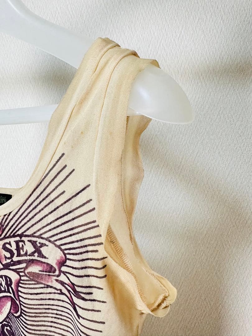 ジャンポールゴルチェ ファム ドラゴン&ハートタトゥー パワーネットタンクトップ