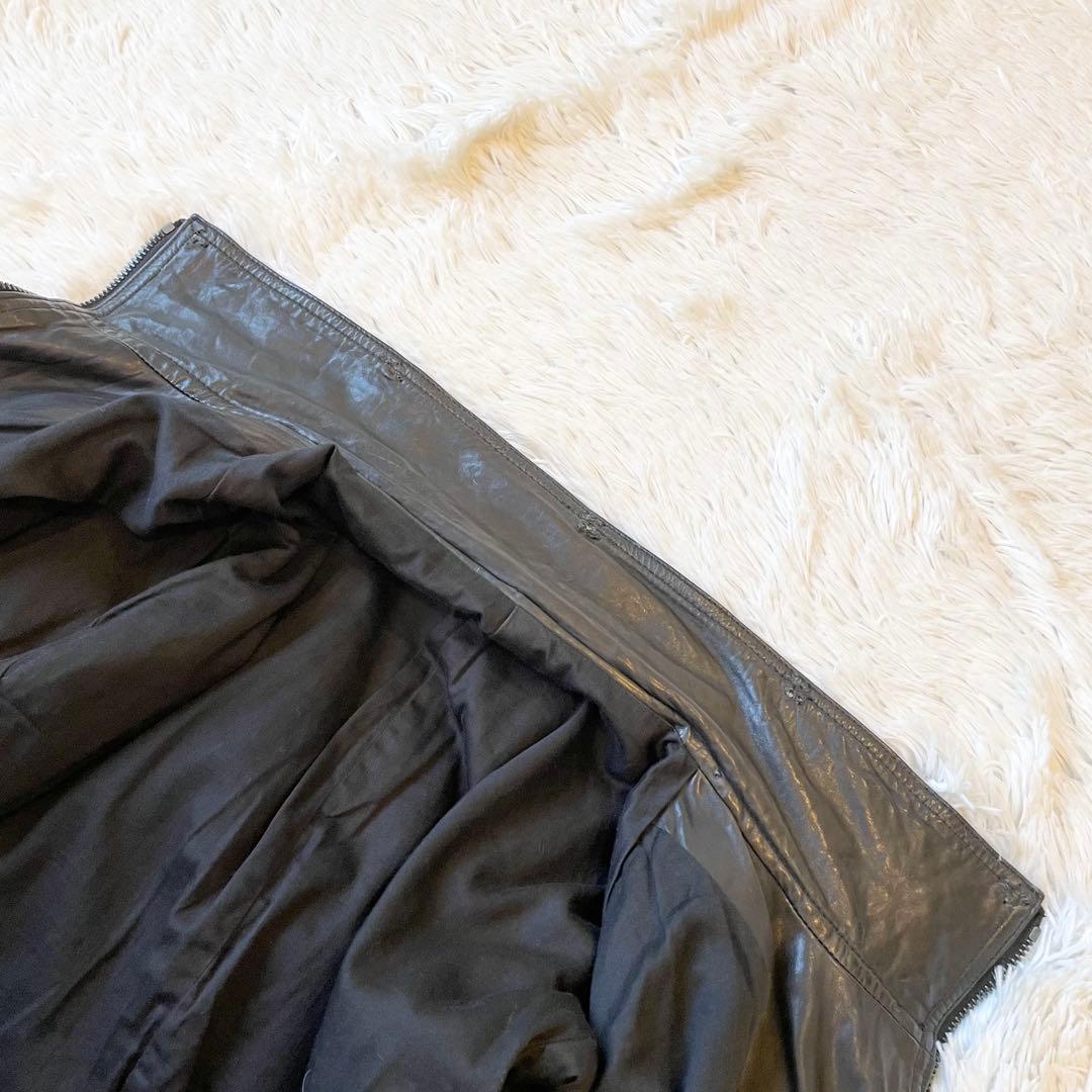 シェラック レザージャケット シングルライダース カウレザー ブラック 本革 L