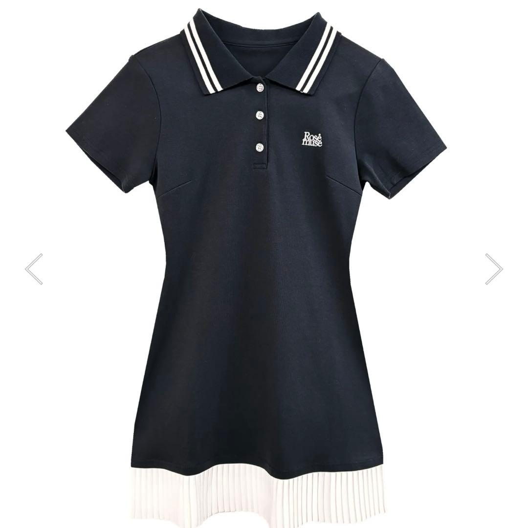 rosémuse logo embroidery pleats polo op