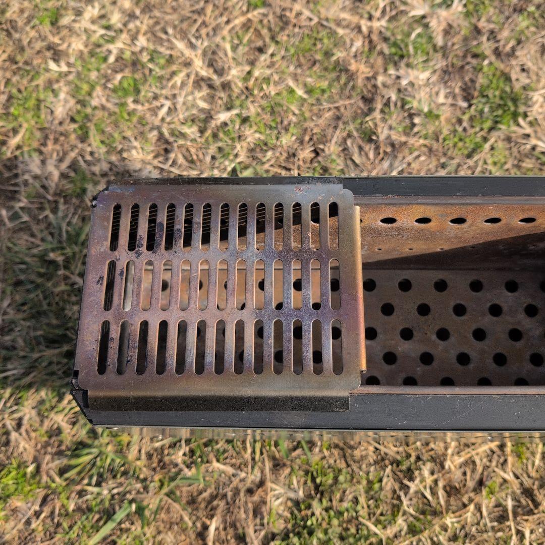 GEAR MISSION 2次燃焼焚き火台 オリーブ 専用ケース、五徳付き