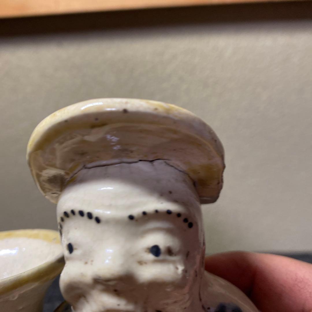 中国古玩変形人物花生14cm9cm6cm