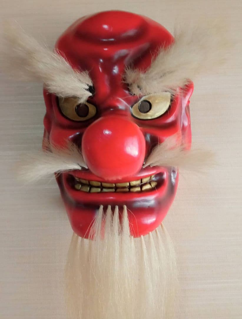 神楽面　伝統工芸　石見神楽　広島神楽　芸北（北広島）天狗(関山)　文化　和紙