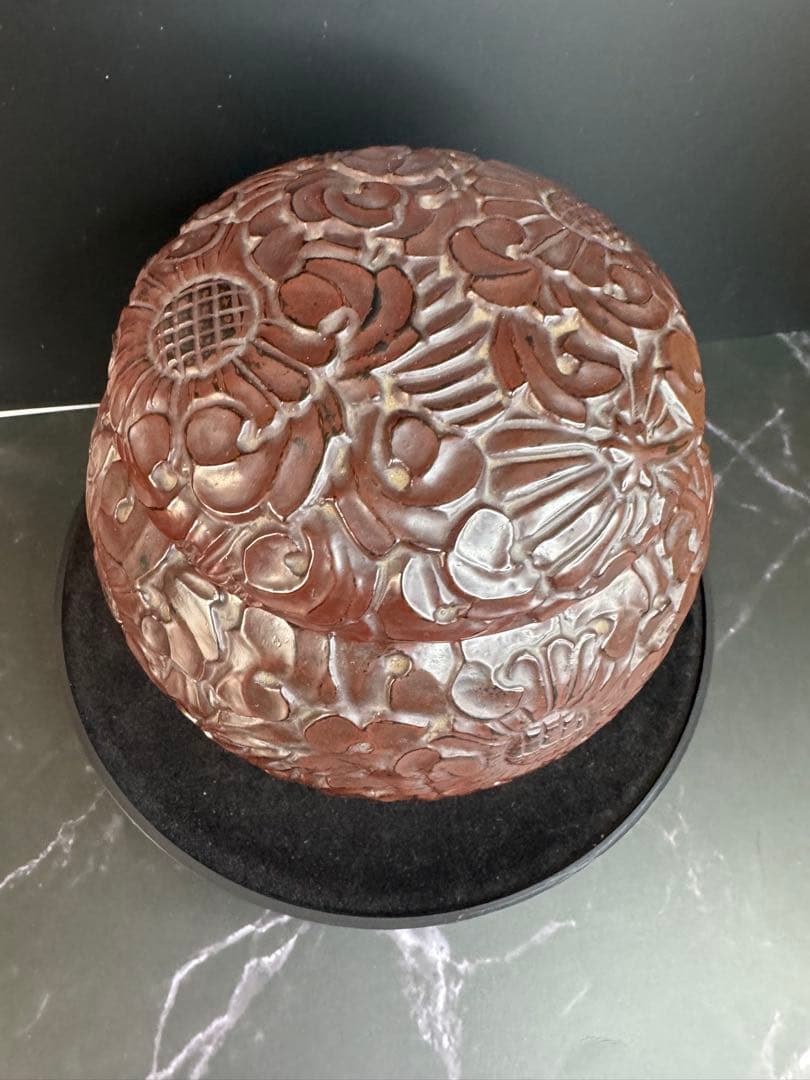 鎌倉彫　漆塗り碁笥2個セット　碁石付き