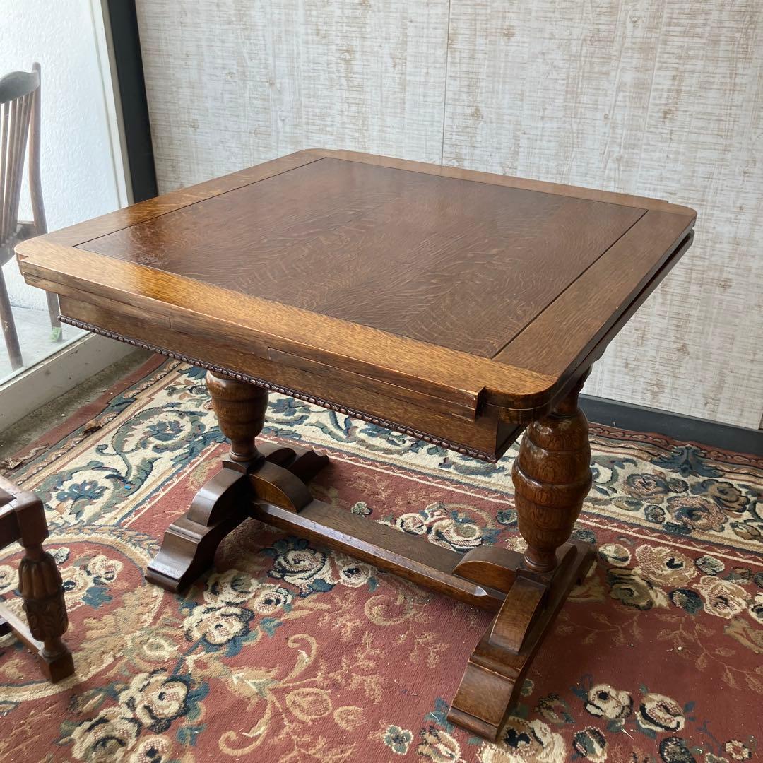 オランダアンティーク 無垢材 エクステンションテーブル 伸縮式ダイニングテーブル