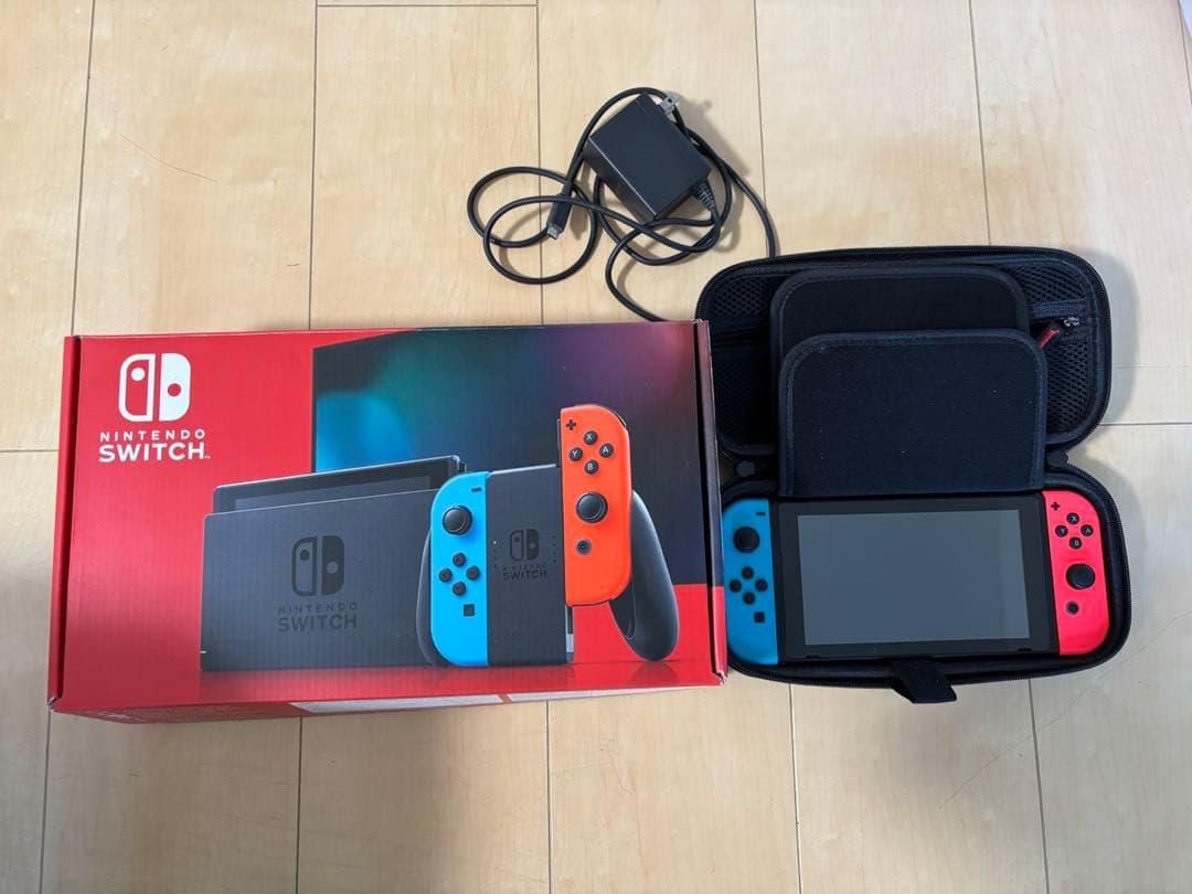 Nintendo Switch 本体 ネオンブルー/ネオンレッド ケース付