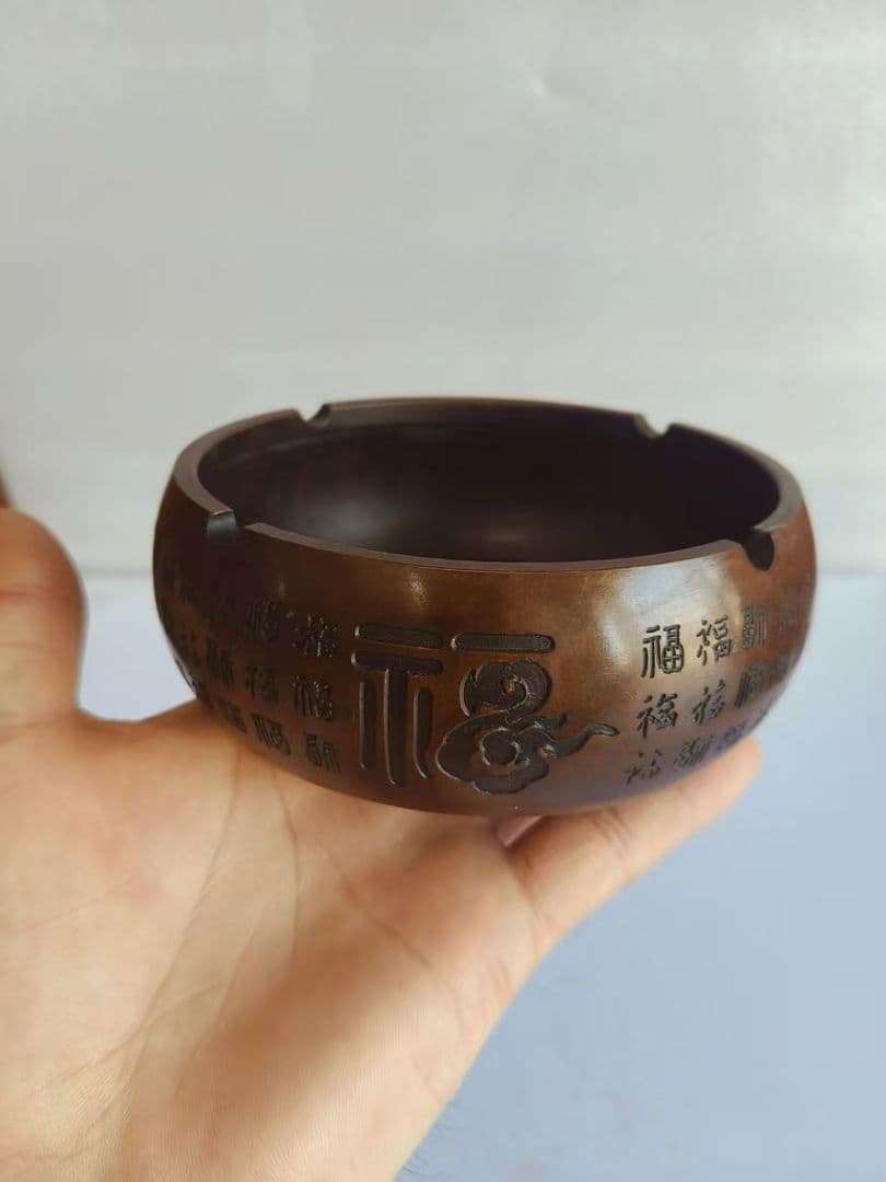 銅細工 灰皿 装飾品 工芸品 美術品 置物