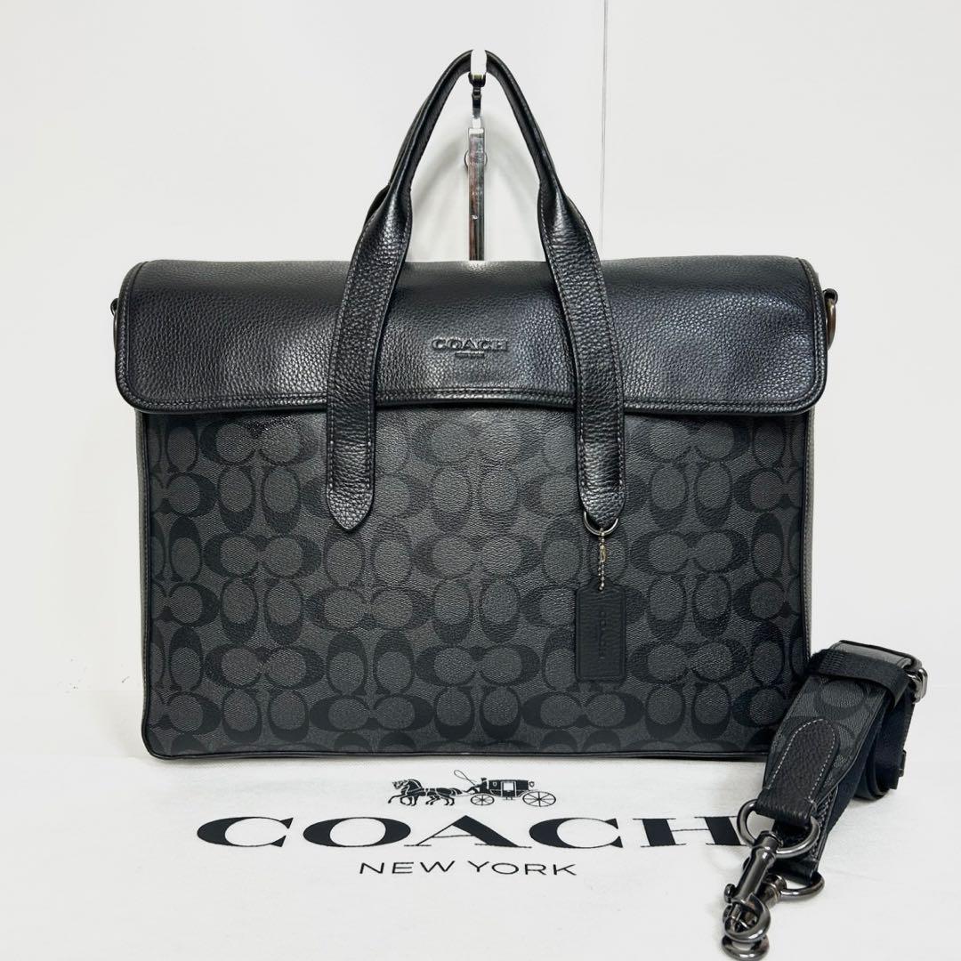 ✅【良品】定価12.1万　メンテ済み　コーチ　ビジネスバッグ　COACH レザー