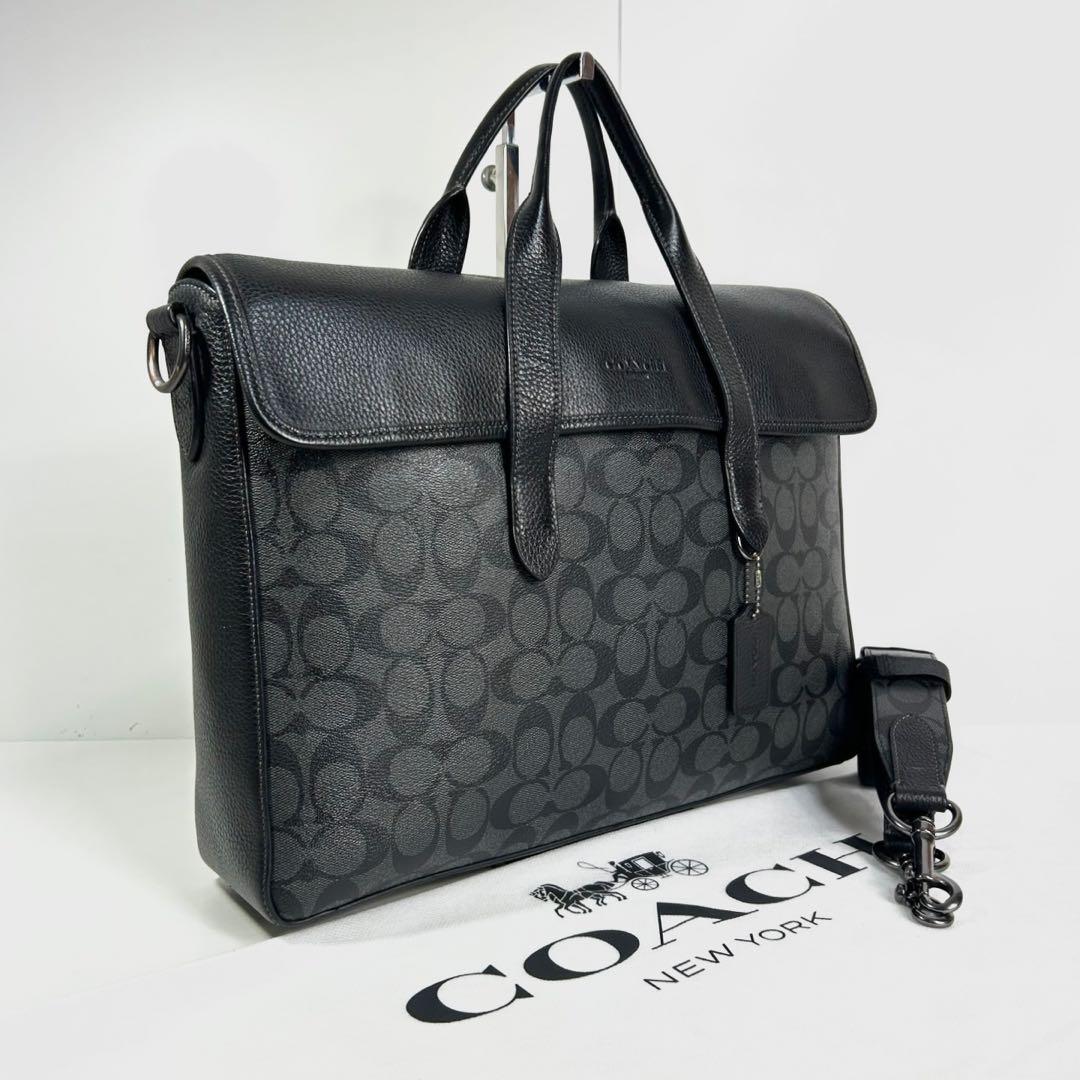 ✅【良品】定価12.1万　メンテ済み　コーチ　ビジネスバッグ　COACH レザー