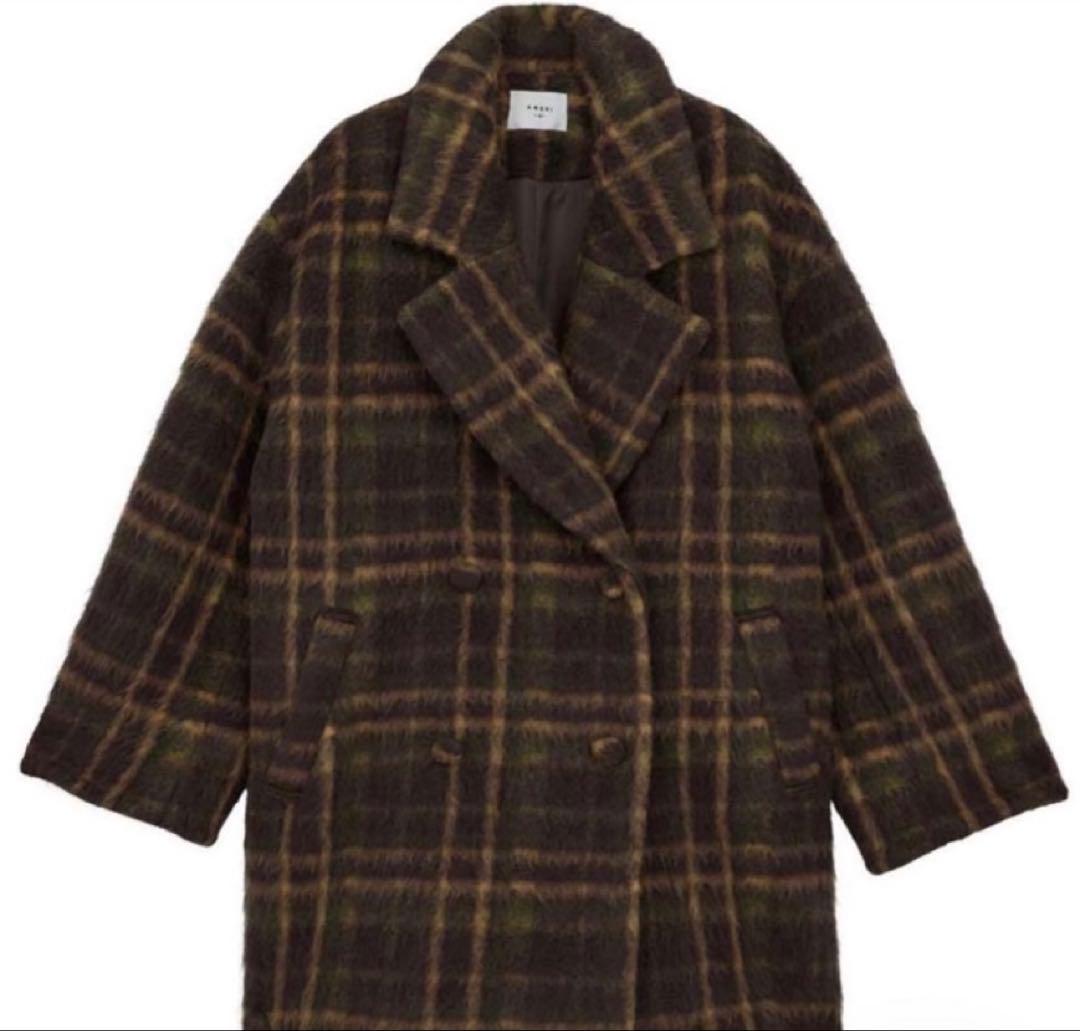 【AMERIVINTAGE】ADORABLE SHAGGY CHECK COAT