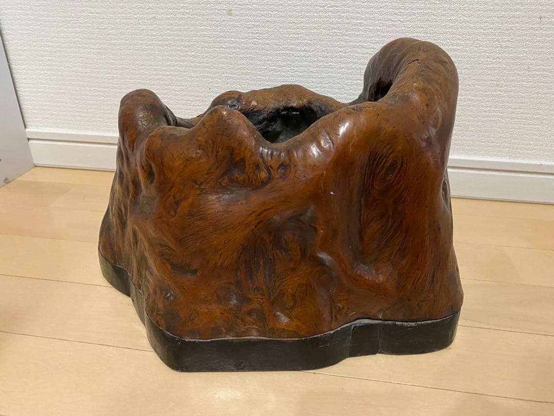 F木製 火鉢 古民具　時代物 木瘤涼炉台 涼炉台 たばこ盆 煙草盆莨盆 樹瘤莨盆