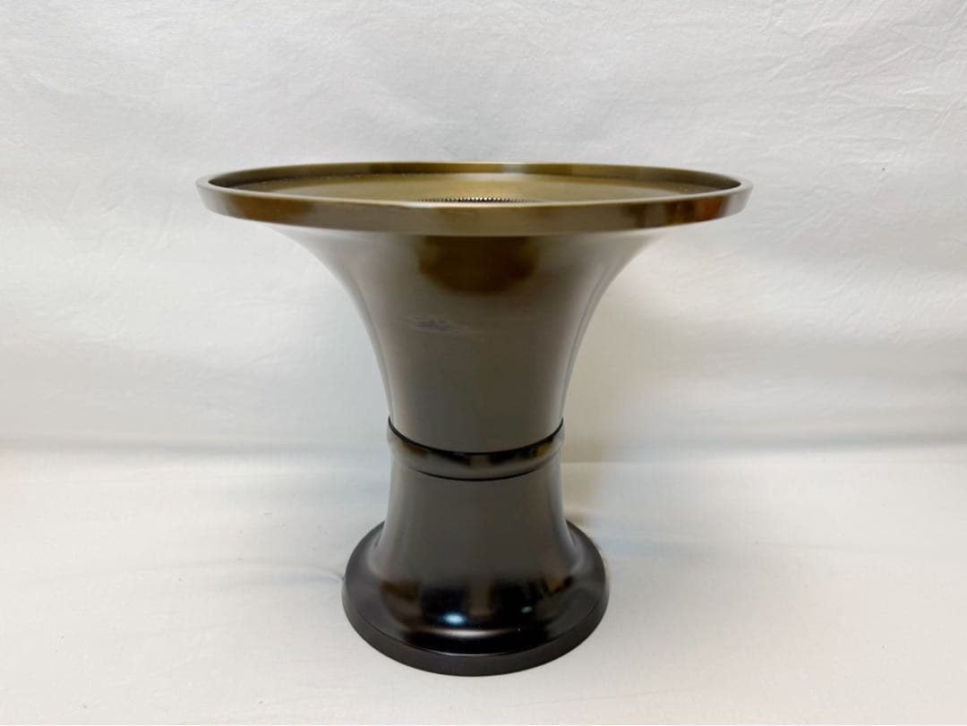 未使用 華道具 ラッパ型 銅 花入 重さ約3.6kg 金属工芸 花瓶 花器元箱