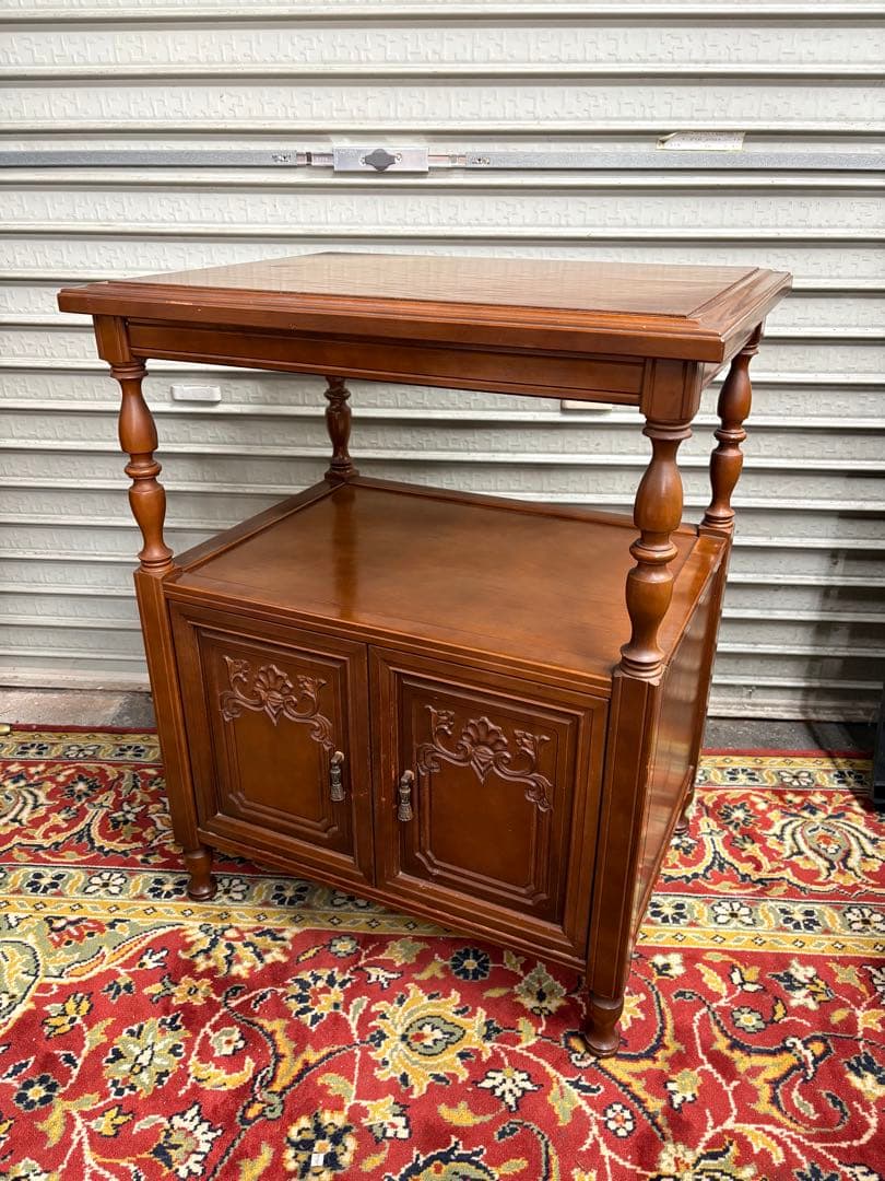 徳田家具 TOKUDA　キャビネット　電話台　昭和レトロ　ヴィンテージ