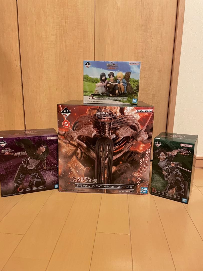 進撃の巨人一番くじ　A賞　B賞　C賞　ラストワン賞　フィギュア　セット