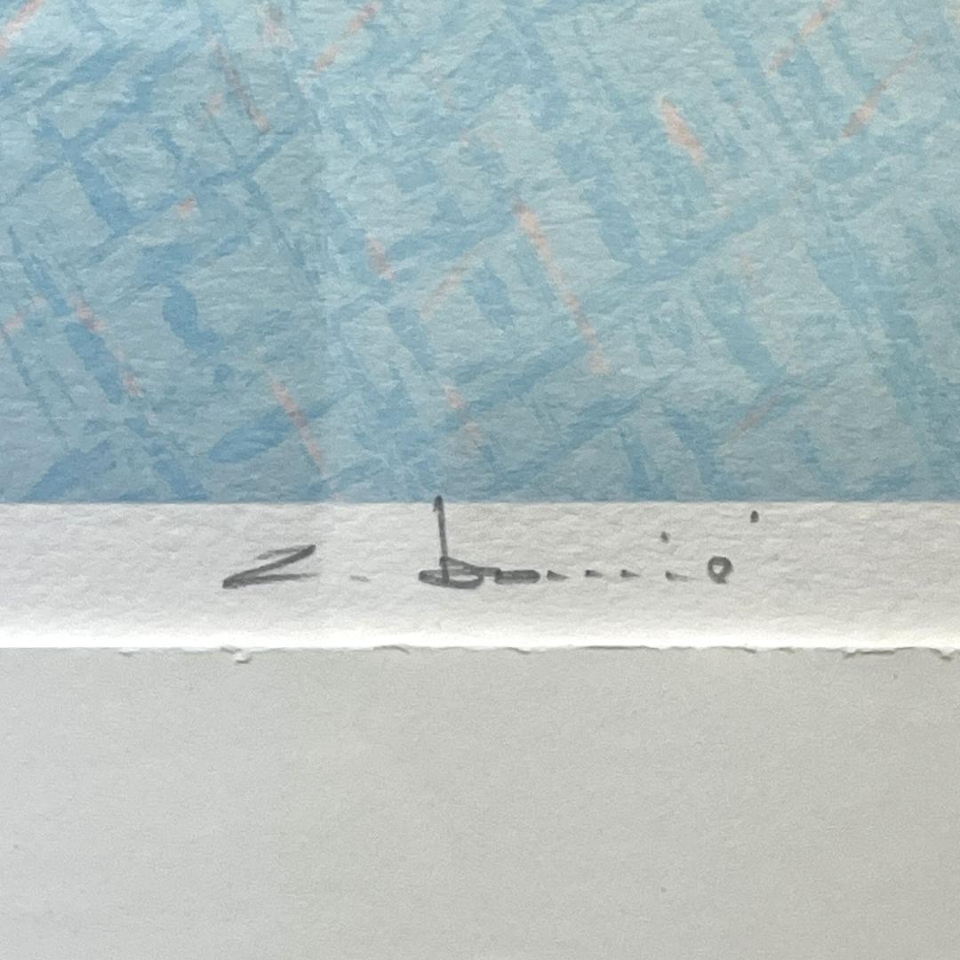 美品 真作保証 アンドレ・ブーリエ『ヨットハーバー』大判リトグラフ直筆サイン入り