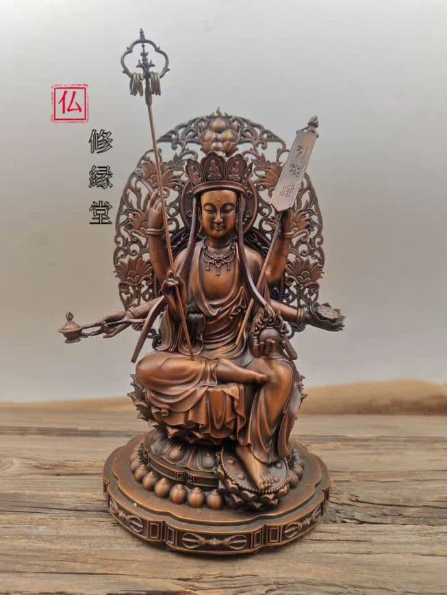 【修縁堂】 密教法具 真言宗 六臂地蔵王菩薩仏像 魔除け 厄除け 辟邪 工芸品