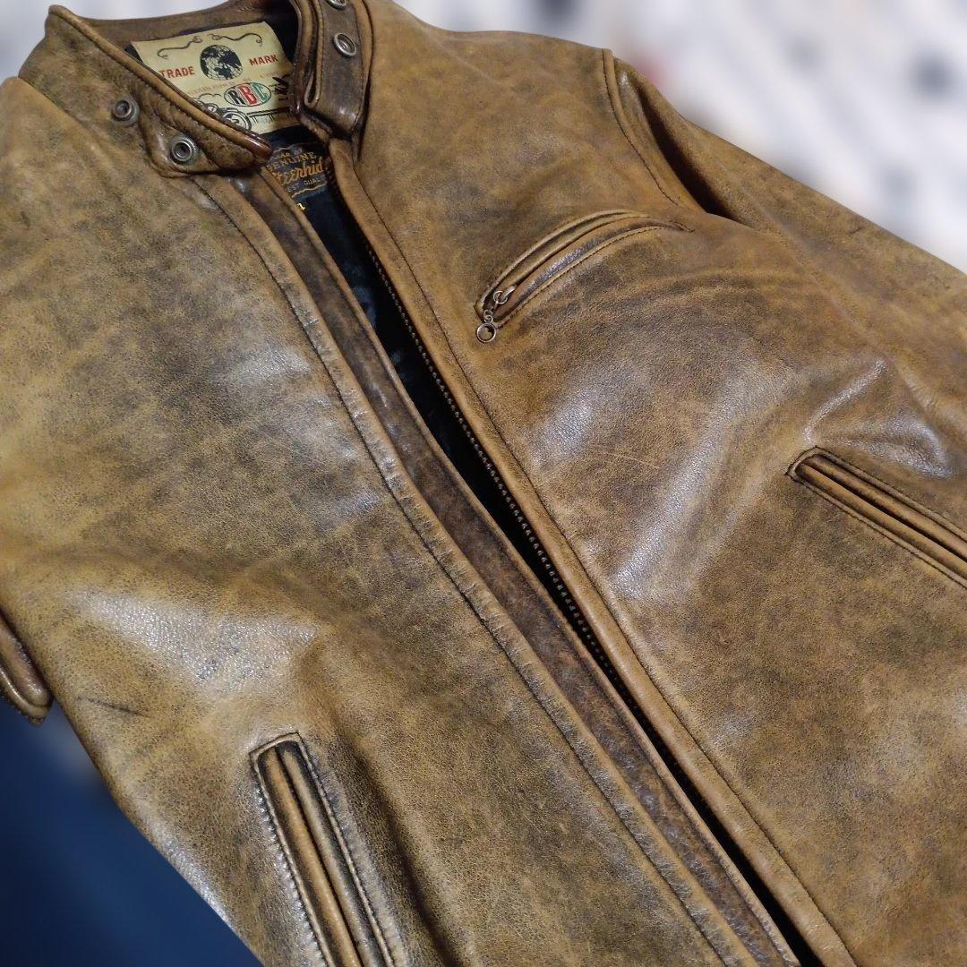 80s RBC シングルライダースジャケット 34