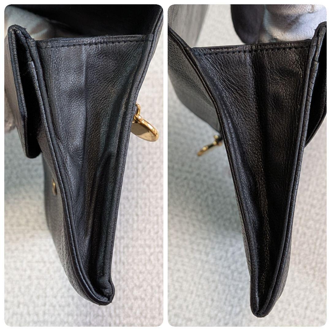 シャネル　デカココ　黒　長財布　キャビアスキン　ヴィンテージ　スマホ　ショルダー