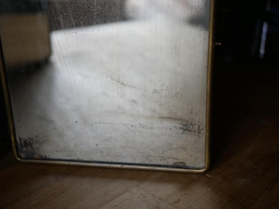 貴婦人のミラー　蛇革　三面鏡　フランスアンティーク　アンティークのある暮らし