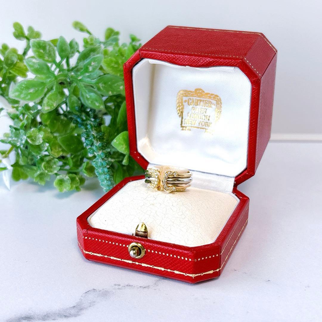 【新品仕上げ】カルティエ 2C　C2 スリーゴールド ダイヤ リング 10号