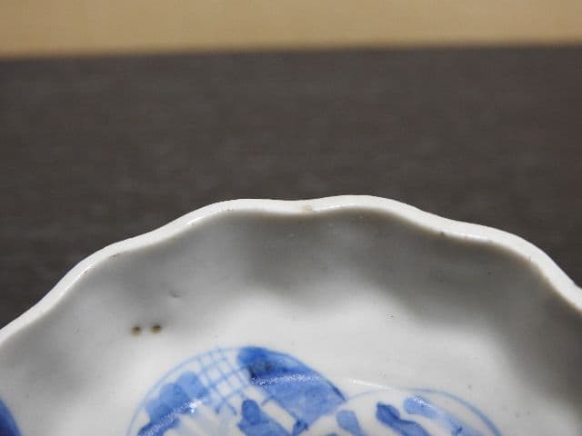 染付丸文豆皿　十客　M１３４５