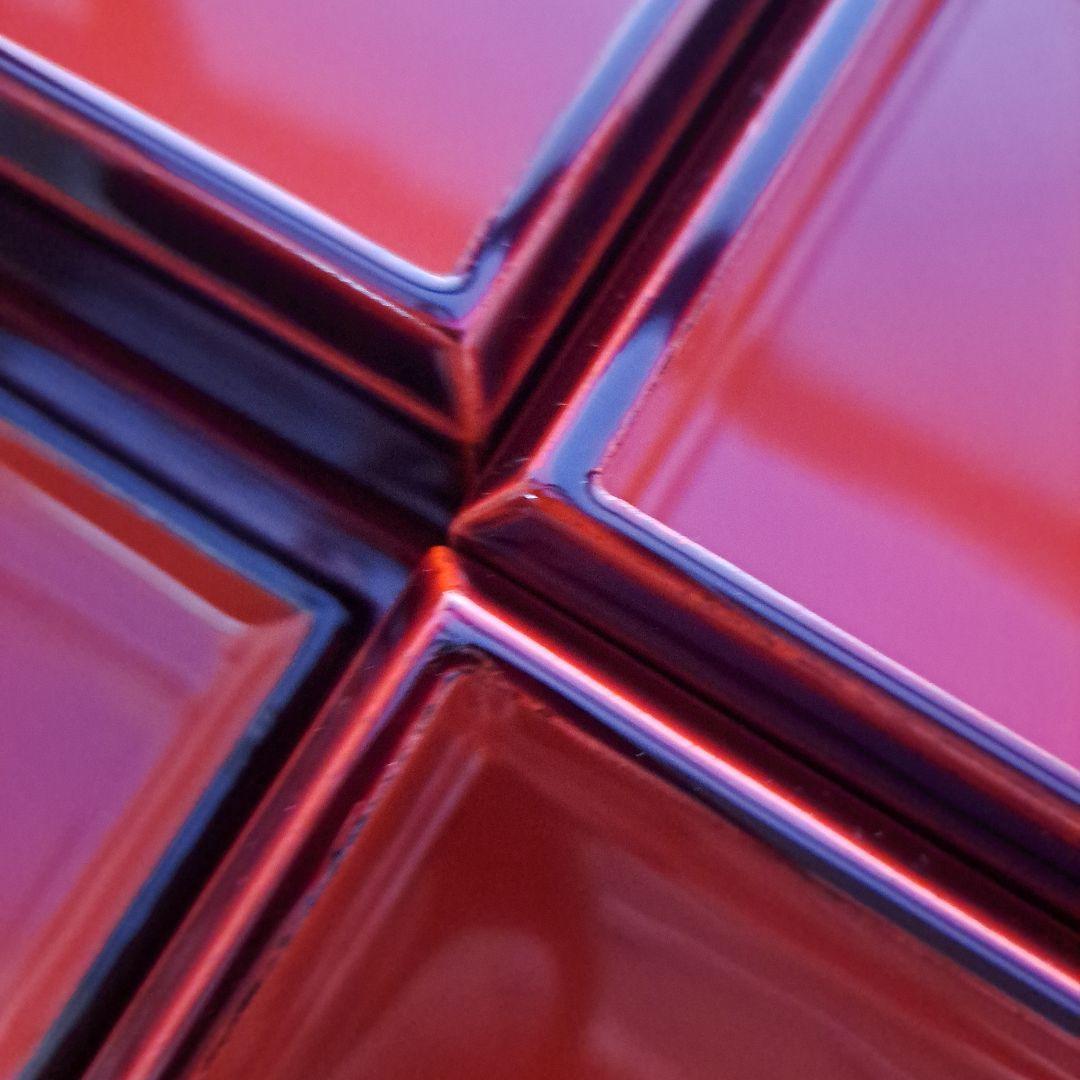 【会津漆器　5.5寸　ダイヤ/校倉型　3段重箱】天然木製　溜塗　　長期保管品