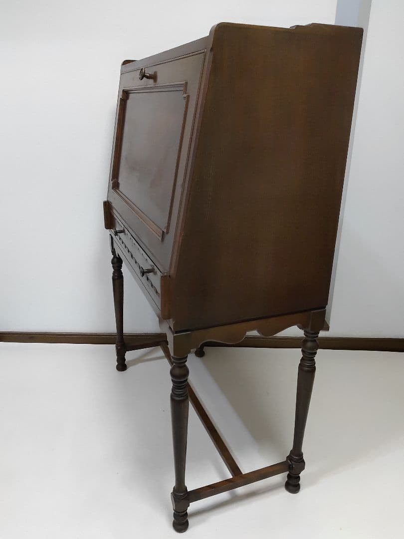 希少 神戸洋家具 メープル不二屋 ライティングビューロー マホガニー デスク