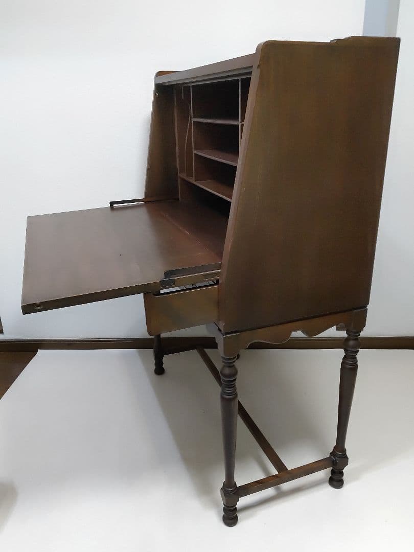 希少 神戸洋家具 メープル不二屋 ライティングビューロー マホガニー デスク