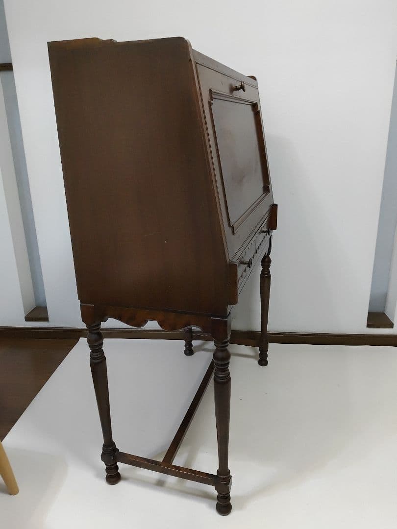 希少 神戸洋家具 メープル不二屋 ライティングビューロー マホガニー デスク