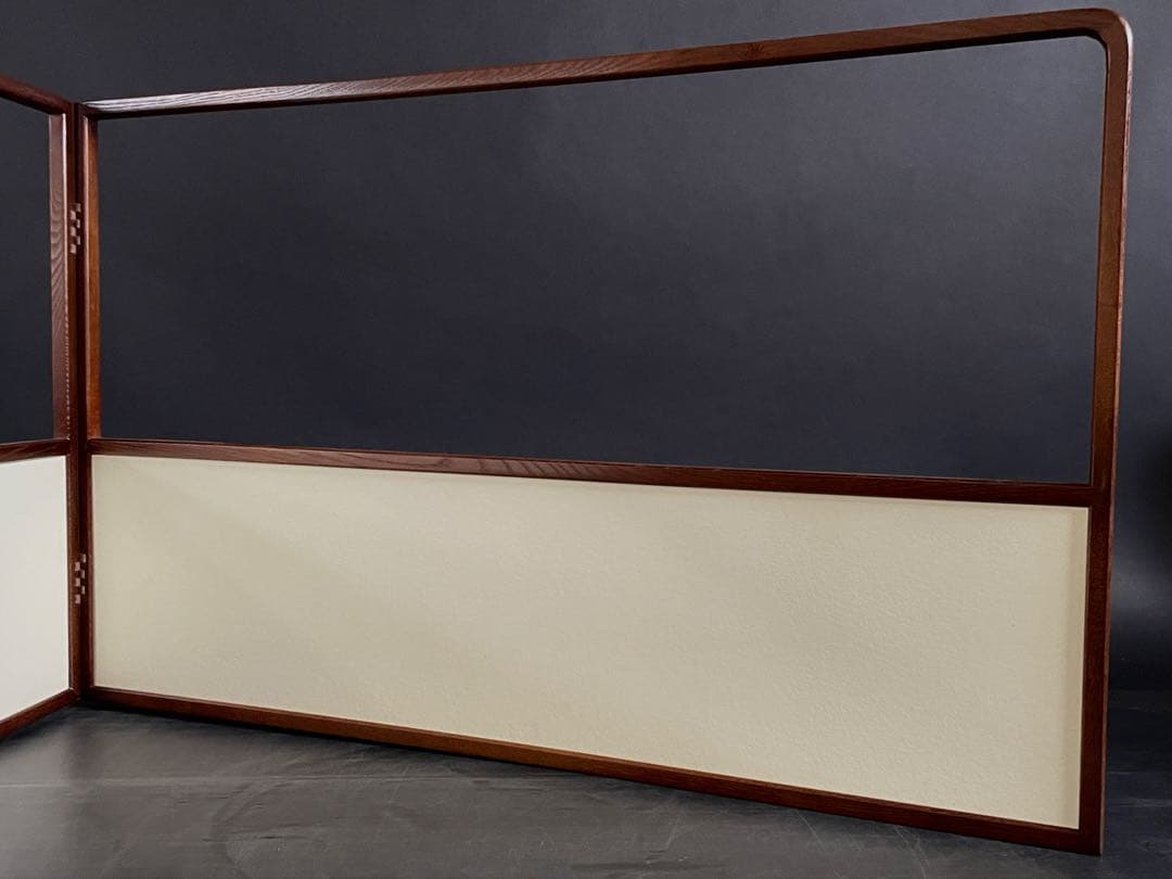 【美品】「祖」 紺地 鳥の子 両面使い 桑縁 上透かし 風炉先屏風（121⑤）