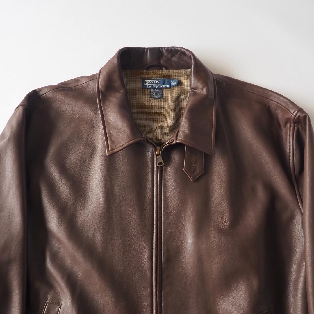 ラルフローレン　レザージャケット　本革　ビッグサイズ　ブラウン　美品