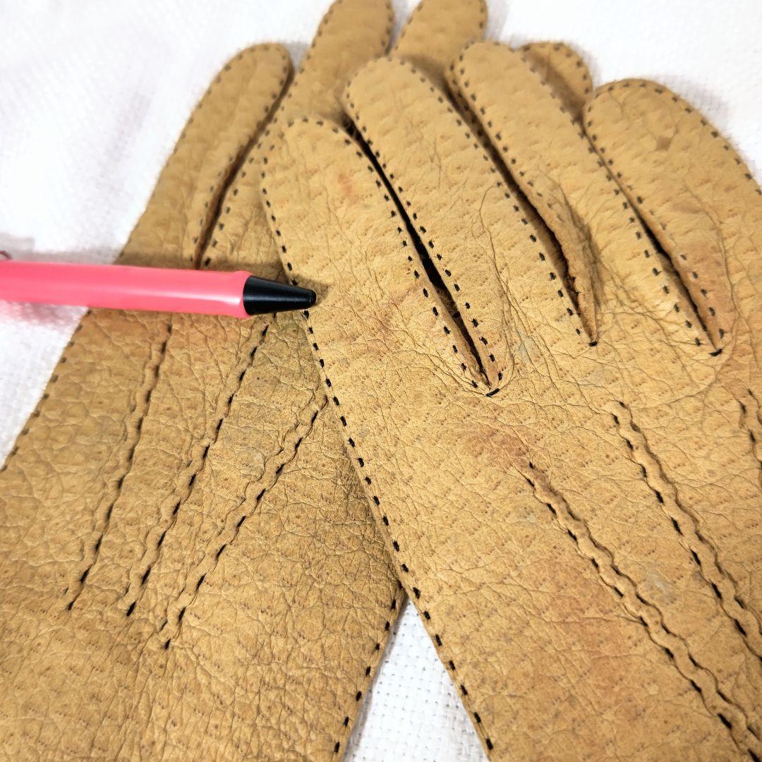 デンツDENTSハンドソーイング手縫いペッカリーレザーグローブ手袋アンライニング