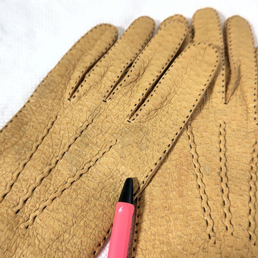 デンツDENTSハンドソーイング手縫いペッカリーレザーグローブ手袋アンライニング