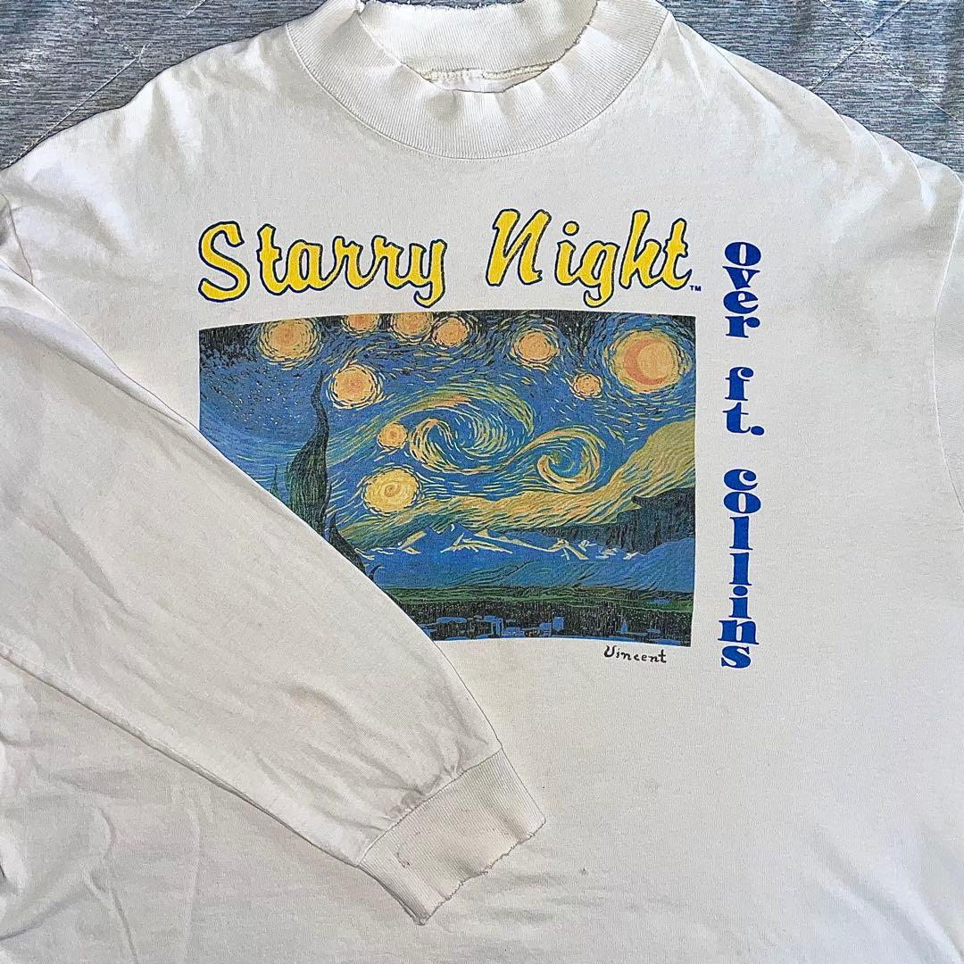 90s van gogh 星月夜　ゴッホ　アート　vintage Tシャツ