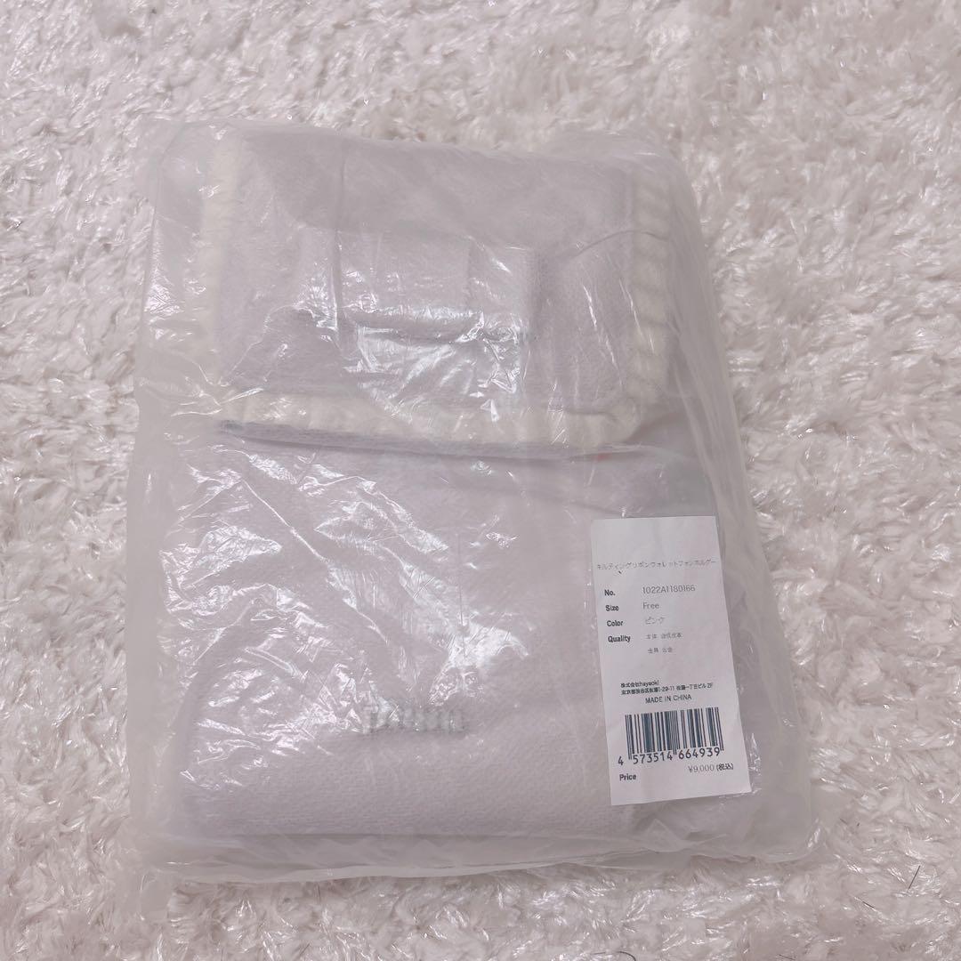 pium キルティングリボンウォレットフォンホルダー （ピンク）