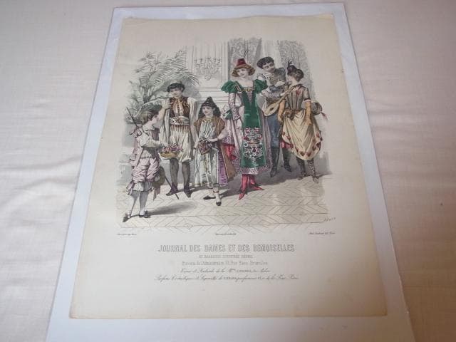 美品1885年銅版画◆フランス ファッション誌『JOURNAL』No.2247E