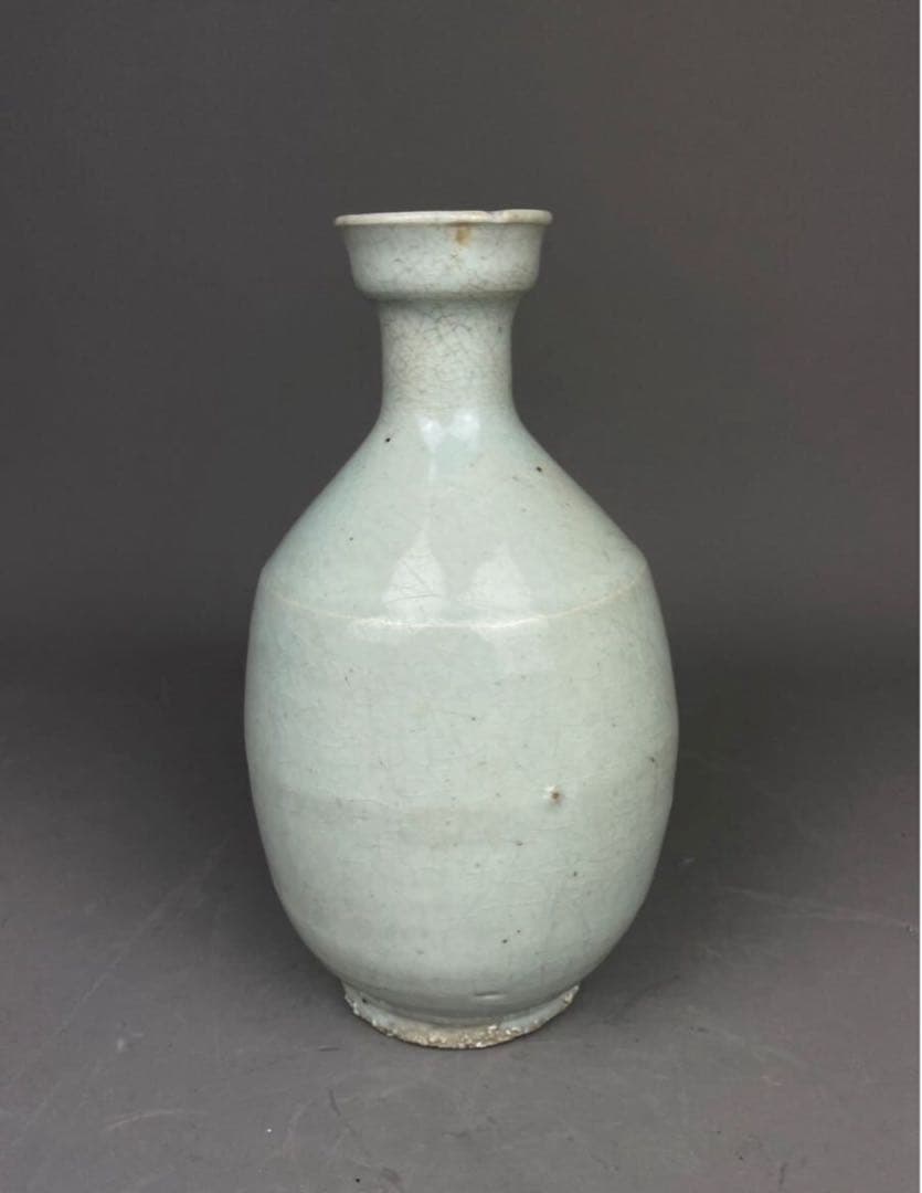 李朝 高麗 青磁徳利 花瓶 花道具 朝鮮半島 高麗青磁盤口花瓶 青磁釉盤口瓶