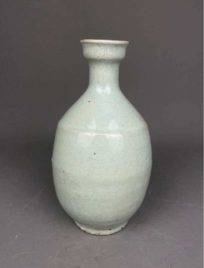 李朝 高麗 青磁徳利 花瓶 花道具 朝鮮半島 高麗青磁盤口花瓶 青磁釉盤口瓶