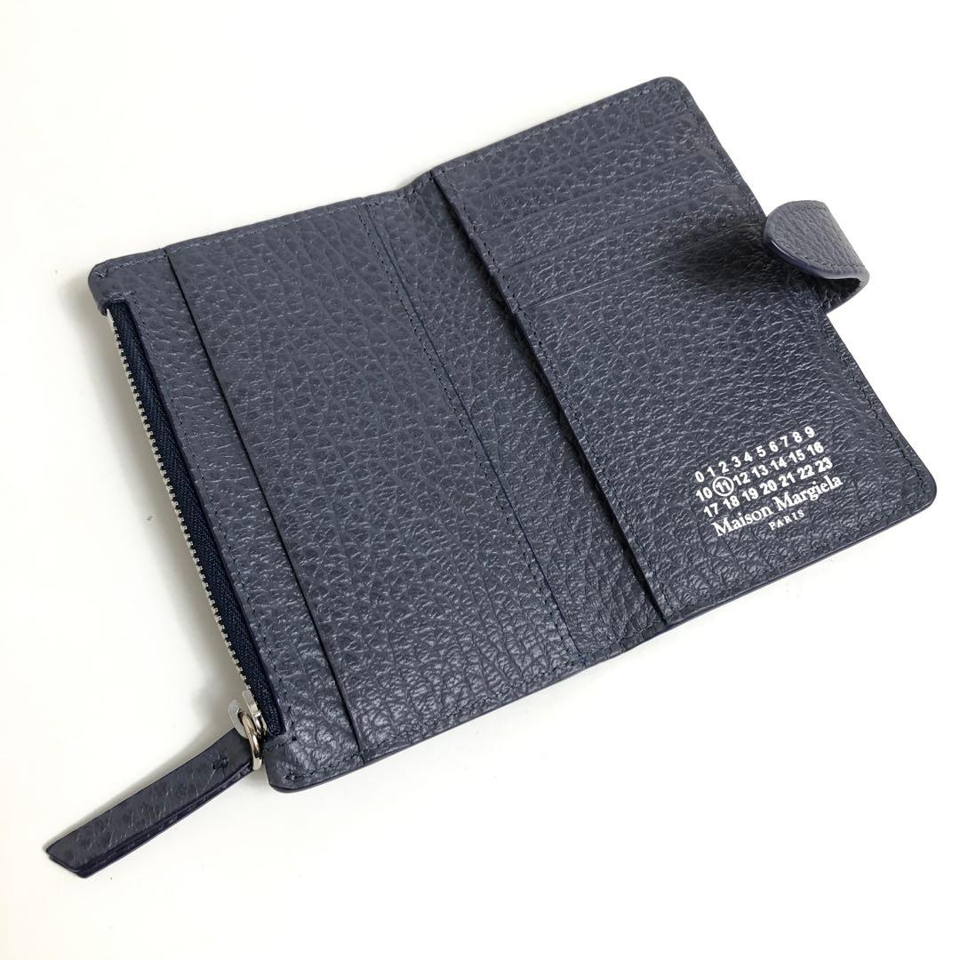 【美品】★8F061 メゾンマルジェラ ケース グレインレザー ネイビー