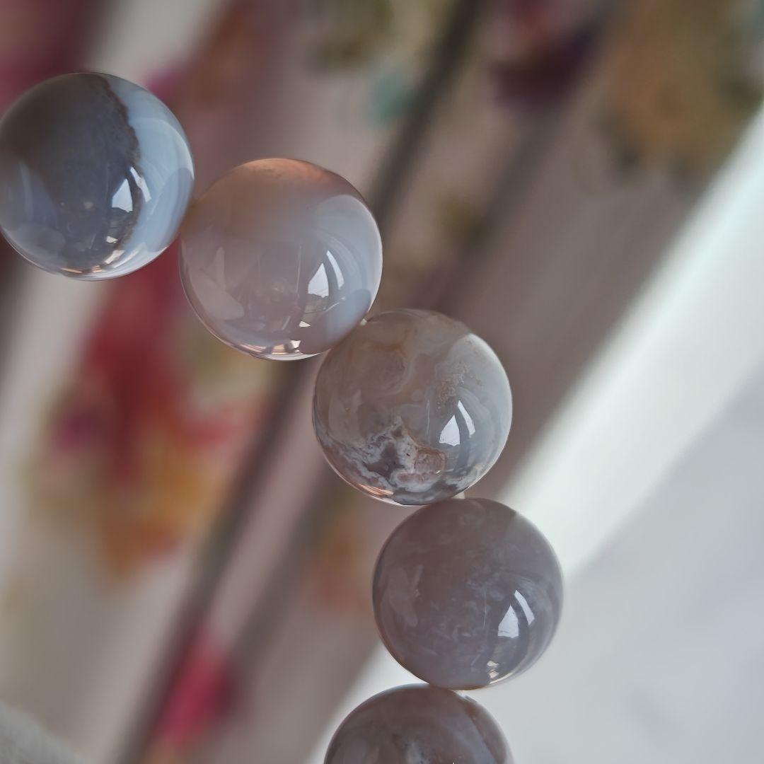 専用です♡新作♡黒桜瑪瑙どんころ＆グレー桜瑪瑙ブレス