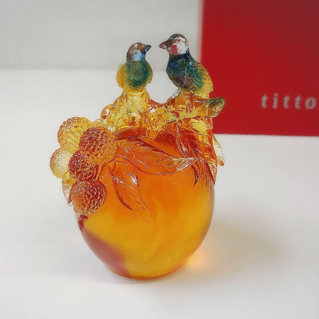 琉園 Tittot クリスタルガラス バード 置物