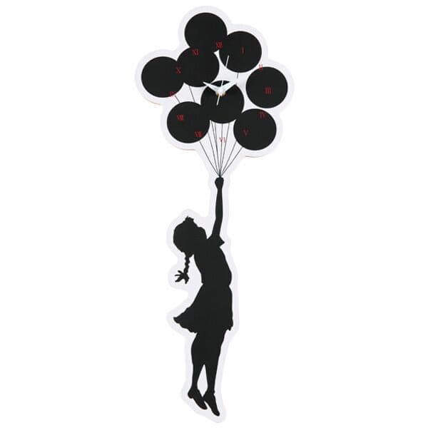 Wall Clock Flying Balloon カリモク BANKSY