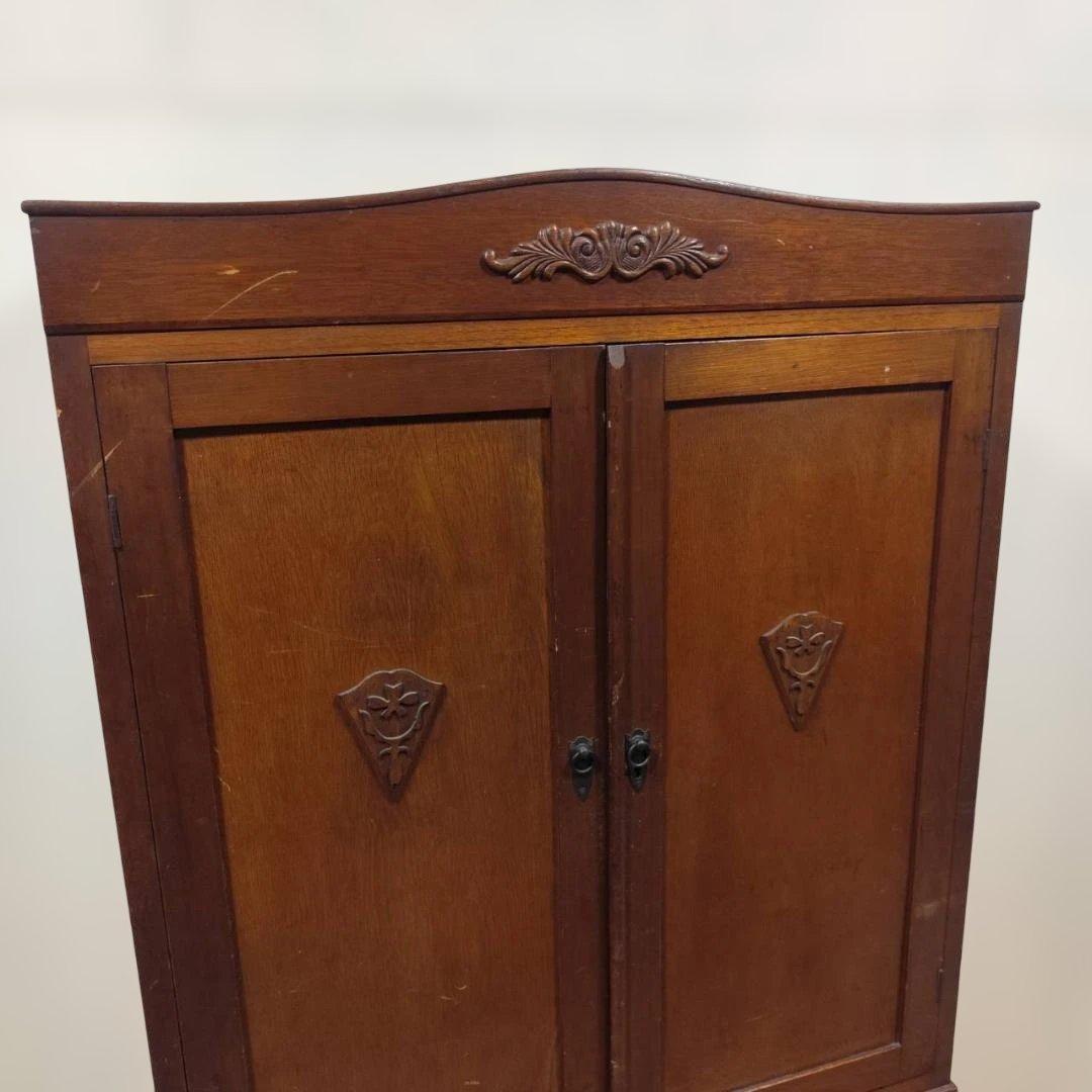 昭和レトロ 木製 木戸食器棚 アンティーク 飾り棚 カップボード キャビネット