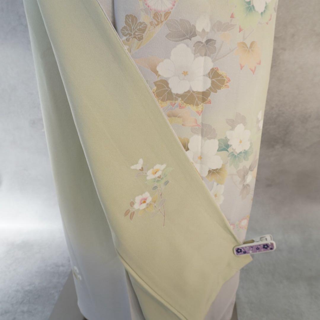 訪問着２点セット正絹　卒業式　入学式　お宮参り【訪問着、袋帯、帯締め、帯揚げ】