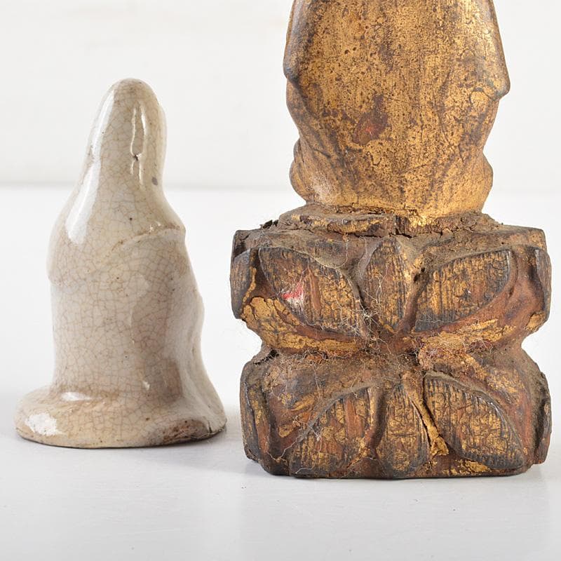 仏教美術　木彫など　懐中仏　仏像　人物像　4点まとめて　M　R7450