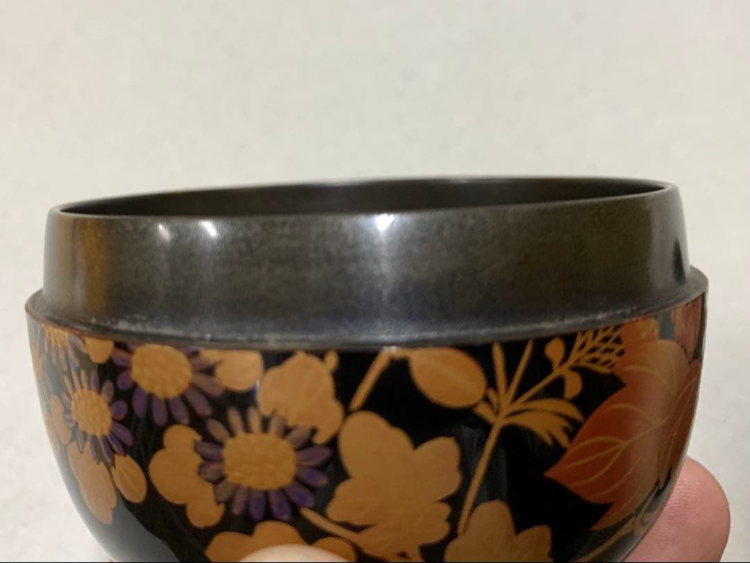 漆芸師 夏目有彦 内銀 秋草蒔絵 平棗 棗 茶器 茶道具