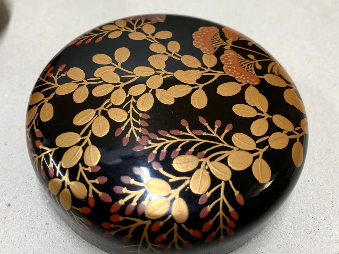 漆芸師 夏目有彦 内銀 秋草蒔絵 平棗 棗 茶器 茶道具