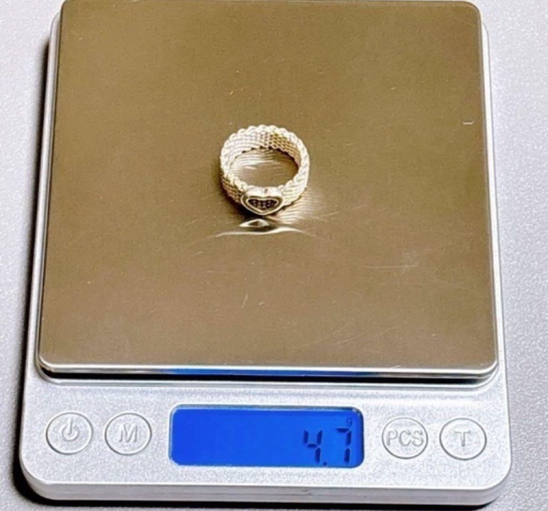 希少【極美品】Tiffany & Co. サマセットハートメッシュリング　9号