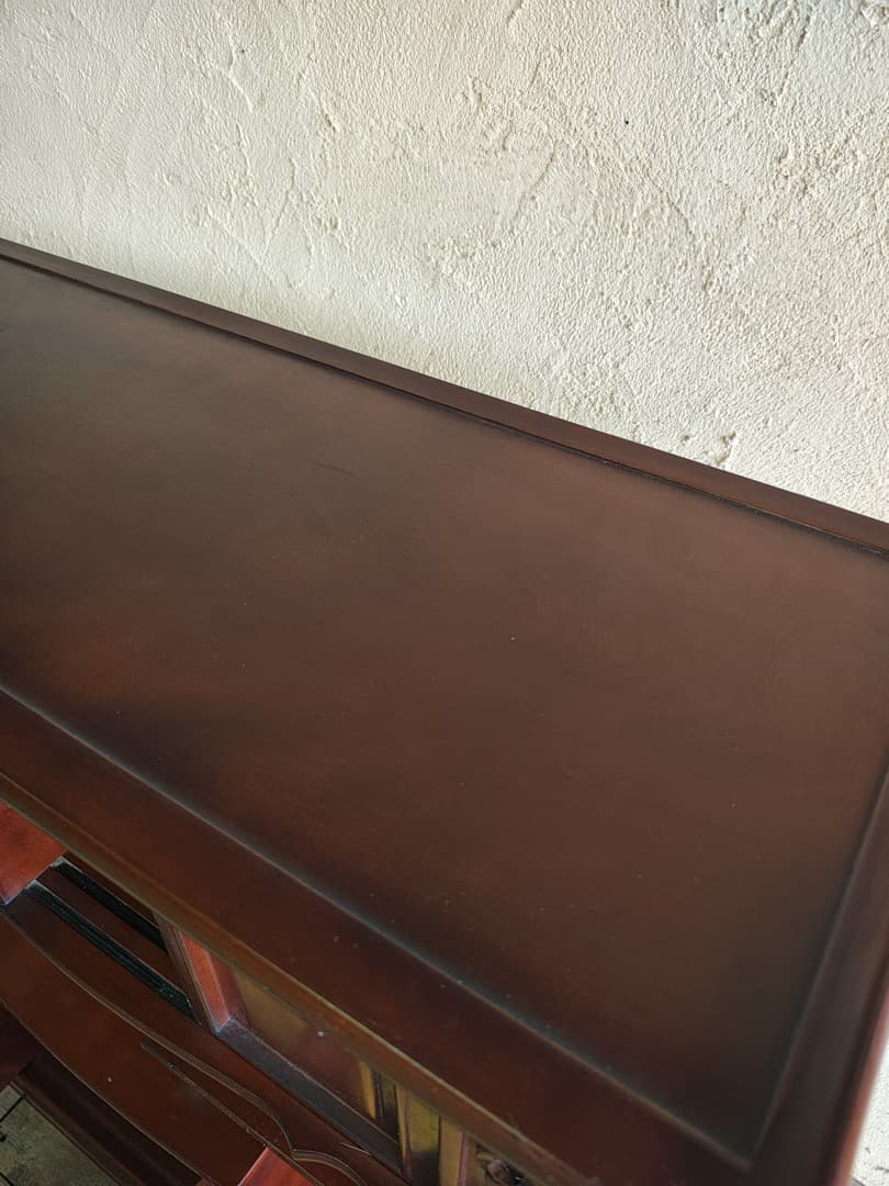 和ダンス　違い棚 木製家具 ダークブラウン　小道具　M0162