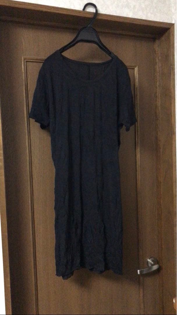 トップス Craft Fabric Layered U-neck Tshirt BLACK